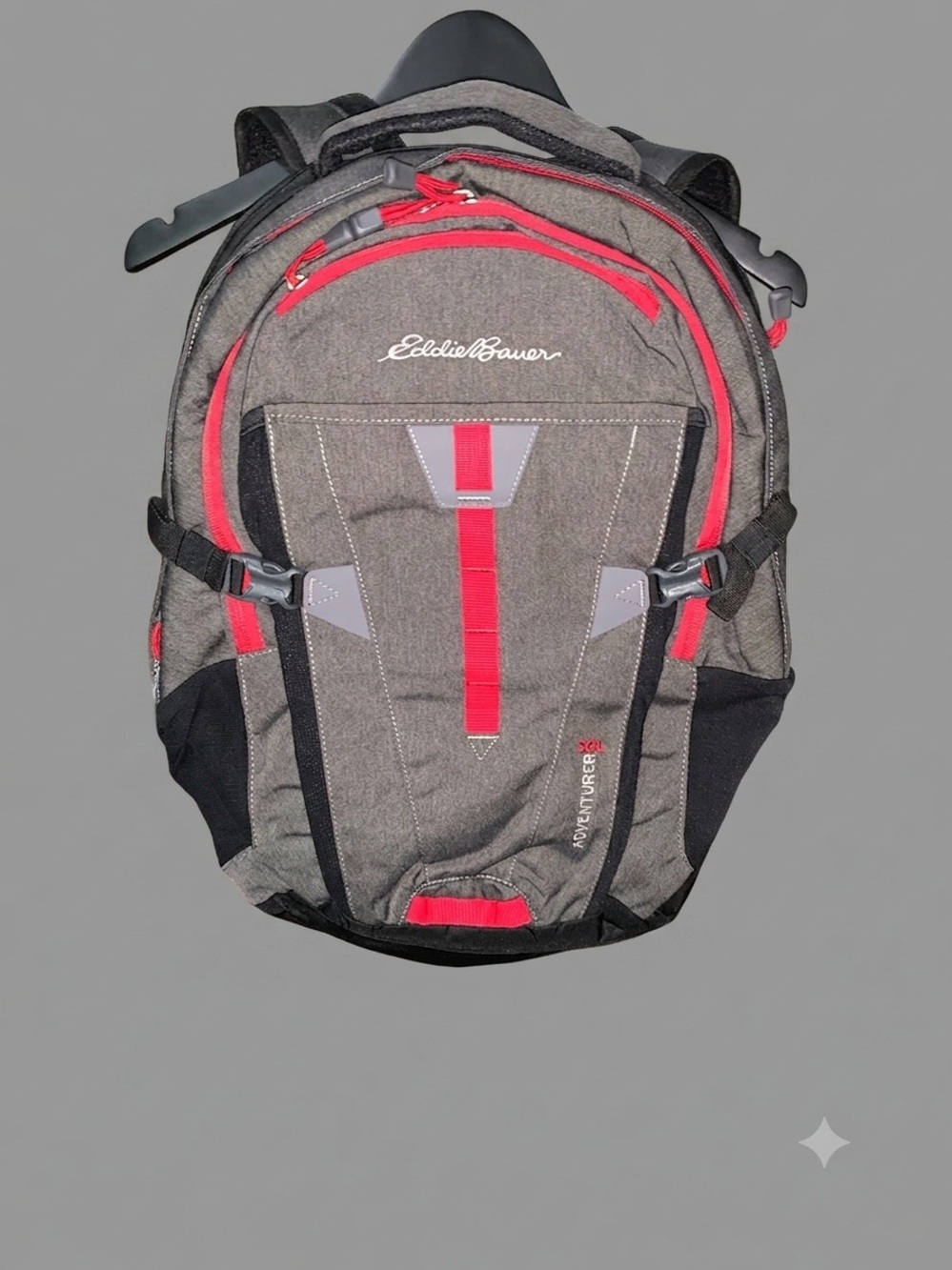 Eddie Bauer Gray Backpack with Red Accents for Men